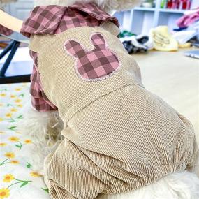 img 3 attached to 🐶 SGQCAR Dog Jumpsuit Plaid Pet Shirts: Trendy Red Rabbit Design for Small Medium Dogs and Cats