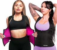 extra hot neoprene sauna body shaper sweat suit for slimming & workout - zipper spa waist trainer sport girdle with extra sweat! logo