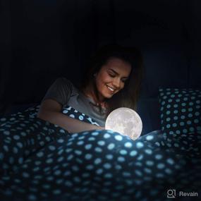 img 3 attached to 🌙 Mydethun 3D Printed Lunar Moon Lamp - 5.9 Inch - Moon Light Night Lights for Kids Room, Women, Home Decor, Gifting - Dog Base - Touch Control Brightness - White & Yellow