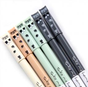 img 4 attached to GANSSIA Cats Design Гелевые ручки Черные чернила 0,5 мм Точечная ручка для письма Рисунок Подарочная упаковка из 6 шт.