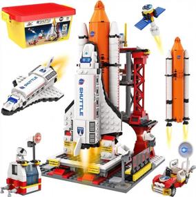 img 4 attached to City Space Exploration Shuttle Toy - Building Blocks Sets For 6 7 8 9 10 11 12 Year Old Boys Girls, With Mars Rover, Launcher, Satellite, Aerospace Spaceship Toys Gifts For Kids Age 6-12 (660 PCS)