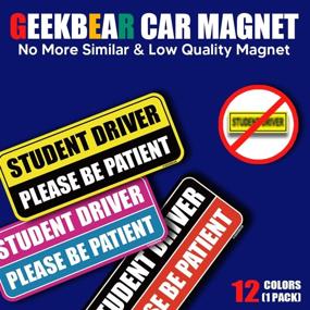 img 3 attached to 🚗 GEEKBEAR Student Driver Car Magnet (Yellow/Black) - SEO-Optimized New Driver Magnet for Car - Please Be Patient Rookie Novice Driver Bumper Magnet - Reflective Student Safety Warning Sticker Sign (1 Pack)