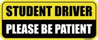 🚗 geekbear student driver car magnet (yellow/black) - seo-optimized new driver magnet for car - please be patient rookie novice driver bumper magnet - reflective student safety warning sticker sign (1 pack) логотип