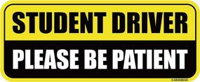 img 4 attached to 🚗 GEEKBEAR Student Driver Car Magnet (Yellow/Black) - SEO-Optimized New Driver Magnet for Car - Please Be Patient Rookie Novice Driver Bumper Magnet - Reflective Student Safety Warning Sticker Sign (1 Pack)