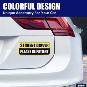 img 2 attached to 🚗 GEEKBEAR Student Driver Car Magnet (Yellow/Black) - SEO-Optimized New Driver Magnet for Car - Please Be Patient Rookie Novice Driver Bumper Magnet - Reflective Student Safety Warning Sticker Sign (1 Pack)