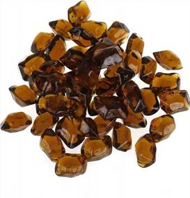 img 3 attached to Transform Your Fireplace And Landscape With Mr. Fireglass 1/2-Inch Polygon Fire Glass In High Luster Amber - 10 Pounds