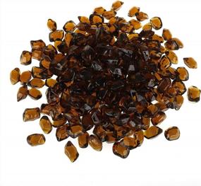 img 4 attached to Transform Your Fireplace And Landscape With Mr. Fireglass 1/2-Inch Polygon Fire Glass In High Luster Amber - 10 Pounds