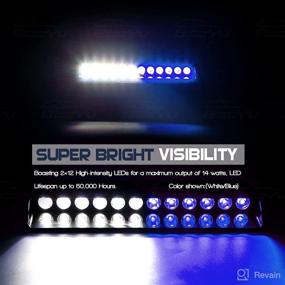 img 3 attached to 🚓 BooYu LED Emergency Dash Strobe Light Bar: 2×13.5in Interior Windshield Traffic Advisor Hazard Safety Flashing Lights with Suction Cup for Police Law Enforcement Trucks (Blue/White)