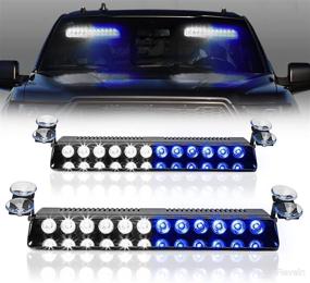 img 4 attached to 🚓 BooYu LED Emergency Dash Strobe Light Bar: 2×13.5in Interior Windshield Traffic Advisor Hazard Safety Flashing Lights with Suction Cup for Police Law Enforcement Trucks (Blue/White)