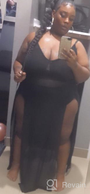 img 1 attached to Sexy Plus Size Mesh Lingerie Dress With Lace Sleeves And A Split Hem By Floerns review by Tim Toscano