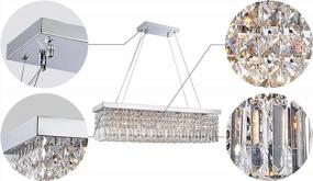 img 2 attached to Saint Mossi 5-Light K9 Crystal Chandelier Raindrop Design Modern Flush Mount Ceiling Light Fixture Pendant Adjustable Chain H9 X W10 X L31