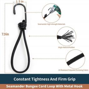 img 3 attached to 25 Pack Of Seamander Bungee Cord Loops With Heavy-Duty Metal Hooks For Enhanced Durability
