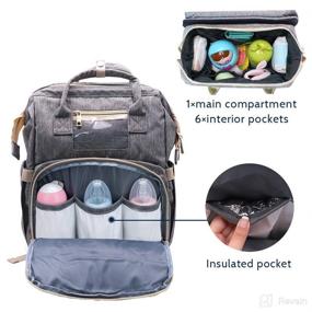 img 1 attached to 👶 Foldable Baby Bed Diaper Bag Backpack: 3-in-1 Travel Bassinet, Portable Changing Station, and Mummy Bag