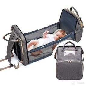 img 4 attached to 👶 Foldable Baby Bed Diaper Bag Backpack: 3-in-1 Travel Bassinet, Portable Changing Station, and Mummy Bag