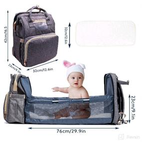 img 2 attached to 👶 Foldable Baby Bed Diaper Bag Backpack: 3-in-1 Travel Bassinet, Portable Changing Station, and Mummy Bag