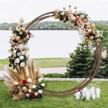 diy 8ft round wedding arch backdrop stand, natural brown wood rustic photo background stand logo