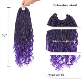 img 1 attached to ToyoTress T-Purple Goddess Box Braid Crochet Hair: 16 Inch Pre-Looped Synthetic Hair For Flawless Braiding