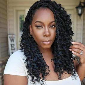 img 4 attached to ToyoTress T-Purple Goddess Box Braid Crochet Hair: 16 Inch Pre-Looped Synthetic Hair For Flawless Braiding