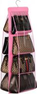 maximize closet space with lirex handbag hanging organizer - 8 pockets of purse perfection! логотип