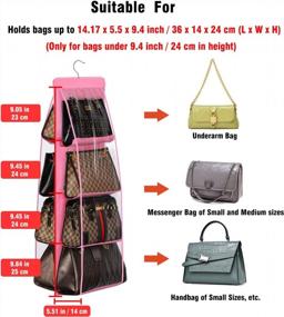 img 3 attached to Maximize Closet Space With Lirex Handbag Hanging Organizer - 8 Pockets Of Purse Perfection!
