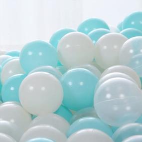 img 3 attached to 70 Light Blue Ocean-Coloured Plastic Play Balls For Kids - Phthalate & BPA Free 2.36In Pool Pit Ball Set For Playhouse, Tent, Pen & Party Decorations By PlayMaty