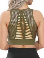 seamless high/middle impact sports bra for women - seasum yoga bras with padding logo