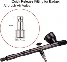 img 1 attached to 🎨 HUBEST Airbrush Quick Disconnect Coupler Release Fitting Adapter Set with 4 Male Fittings, including 1/8" Male for Badger, Paasche, and Aztec Airbrushes