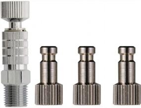 img 4 attached to 🎨 HUBEST Airbrush Quick Disconnect Coupler Release Fitting Adapter Set with 4 Male Fittings, including 1/8" Male for Badger, Paasche, and Aztec Airbrushes