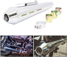 img 4 attached to 🏍️ Coolsheep Motorcycle Exhaust Muffler Pipe - Ideal Tailpipe for Harley, Suzuki, Kawasaki Chopper, Cruiser, Cafe Racer, Bobber, Scooter - Silver