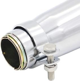 img 1 attached to 🏍️ Coolsheep Motorcycle Exhaust Muffler Pipe - Ideal Tailpipe for Harley, Suzuki, Kawasaki Chopper, Cruiser, Cafe Racer, Bobber, Scooter - Silver