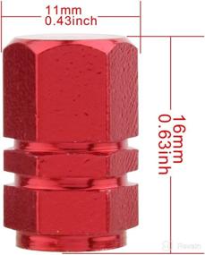 img 3 attached to 🔴 TOMALL Red Hexagon Tire Valve Stem Caps: Premium Aluminum Alloy Dustproof Caps for Moto Bicycle