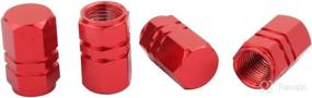 img 1 attached to 🔴 TOMALL Red Hexagon Tire Valve Stem Caps: Premium Aluminum Alloy Dustproof Caps for Moto Bicycle