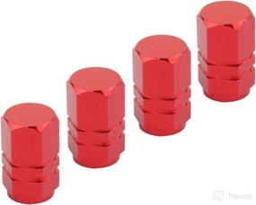 img 2 attached to 🔴 TOMALL Red Hexagon Tire Valve Stem Caps: Premium Aluminum Alloy Dustproof Caps for Moto Bicycle