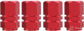 img 4 attached to 🔴 TOMALL Red Hexagon Tire Valve Stem Caps: Premium Aluminum Alloy Dustproof Caps for Moto Bicycle