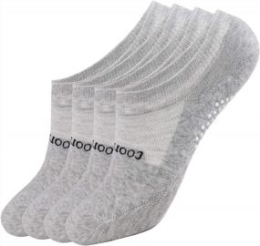 img 4 attached to Stay Grounded In Style: EnerWear Women'S Non-Slip No Show Yoga Socks - 4 Pack