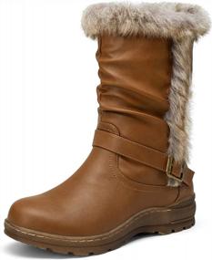 img 4 attached to Stay Warm And Stylish With Vepose Women'S Suede Slouch Snow Boots For Winter Outdoor Adventures