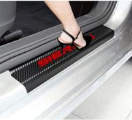 jeyoda car door threshold sticker for sierr truck decoration decal carbon fibre vinyl sticker (red) logo