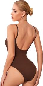 img 4 attached to Versatile and Chic: Verdusa Womens Sleeveless Bodycon Bodysuit - The Ultimate Addition to Your Fashionable Wardrobe!