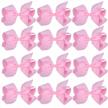 pink 6 inch cheerleading hair bows with alligator clips logo