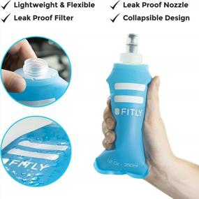 img 3 attached to FITLY Soft Flask - 12 Oz (350 Ml) - Shrink As You Drink Soft Water Bottle For Hydration Pack - Folding Water Bottle Ideal For Running, Hiking, Cycling, Climbing & Rigorous Activity (FLASK350)