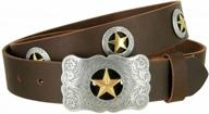 full grain leather western cowboy belt - 1-1/2" (38mm) wide with multiple color options logo