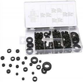 img 1 attached to 180-Piece Rubber Grommet Assortment Kit With Eyelet Ring & Gasket For Electrical Wires, Plugs, And Cables By Gydandir