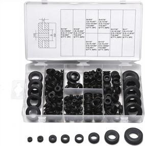 img 4 attached to 180-Piece Rubber Grommet Assortment Kit With Eyelet Ring & Gasket For Electrical Wires, Plugs, And Cables By Gydandir