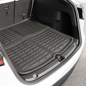 img 2 attached to 🚗 Enhance Interior Protection with EVNV Tesla Model Y Trunk Mat 2022 - Waterproof & Easy to Clean - Non-Skid 3D Fit - Spill-Proof Tall Sides - Ideal Cargo Liner - Tesla Model Y Accessories (2021-2022)