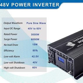 img 1 attached to 💡 Cumsetzer 3000W 48V Power Inverter: Pure Sine Wave, 110v 120v Output, LCD Display