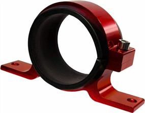 img 1 attached to Aluminum Clamp Hanger With Silicone For 60Mm Bosch Walbro AEM Fuel Pumps - PitVisit Single Red Mounting Bracket