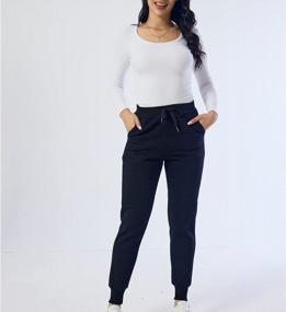 img 2 attached to Women'S Sherpa Lined Sweatpants Jogger Harem Pants Warm Athletic