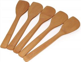 img 1 attached to 5-Piece B19 Curved Spatula/Paddle Set - Bamboo Serving & Cooking Utensils