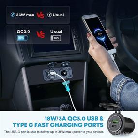 img 2 attached to 2022 Kohree 12V Marine Outlet: Dual USB Charger & PD Type C 3.0 Socket for Car, RV, Motorcycle, Boat, Golf, ATV