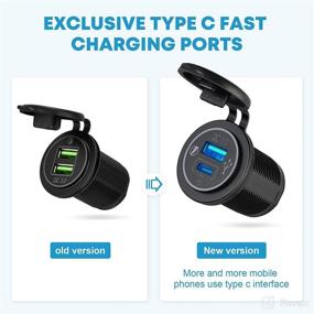 img 3 attached to 2022 Kohree 12V Marine Outlet: Dual USB Charger & PD Type C 3.0 Socket for Car, RV, Motorcycle, Boat, Golf, ATV